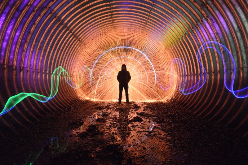 leggero, effetti speciali, cielo, oscurità, spazio, notte