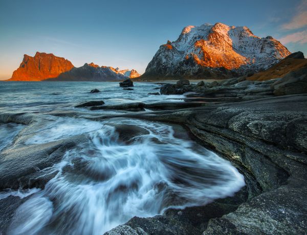 water,long exposure,mountains,nature
