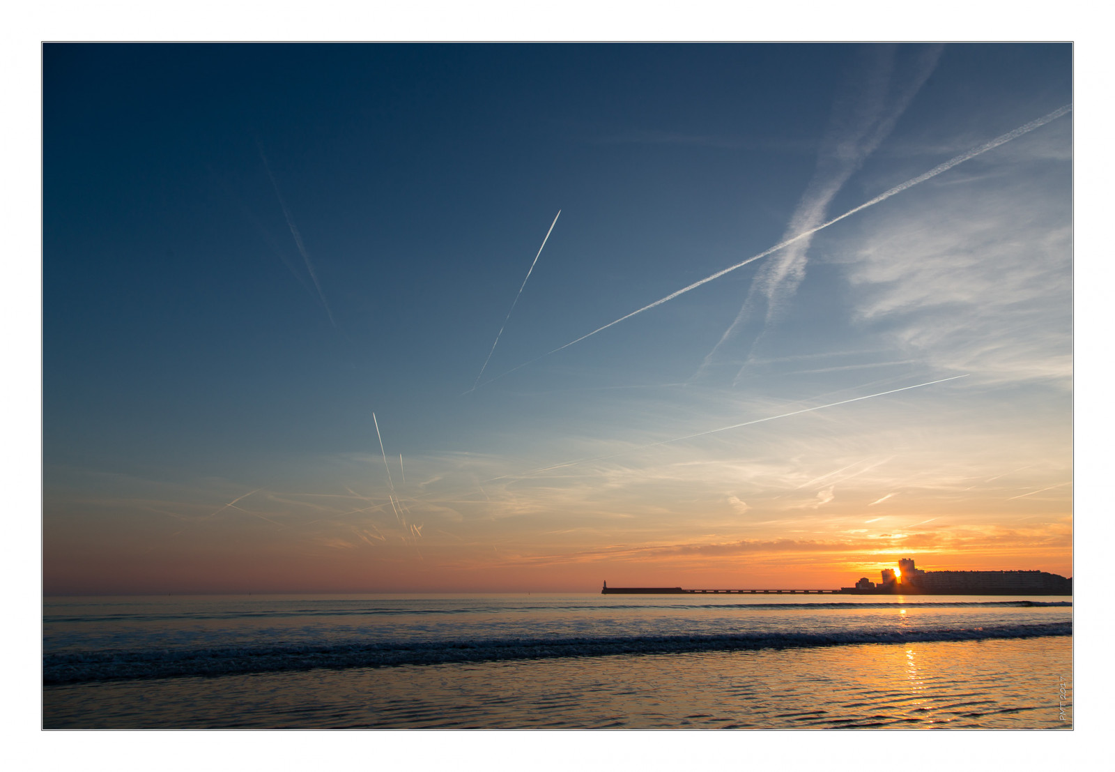 Prisedevue, plage, západ slunce, pobřeží, moře, coucherdesoleil, pláž, lessablesdolonne, paysdelaloire, Vendee, pobřežní, Francie, mer, fr