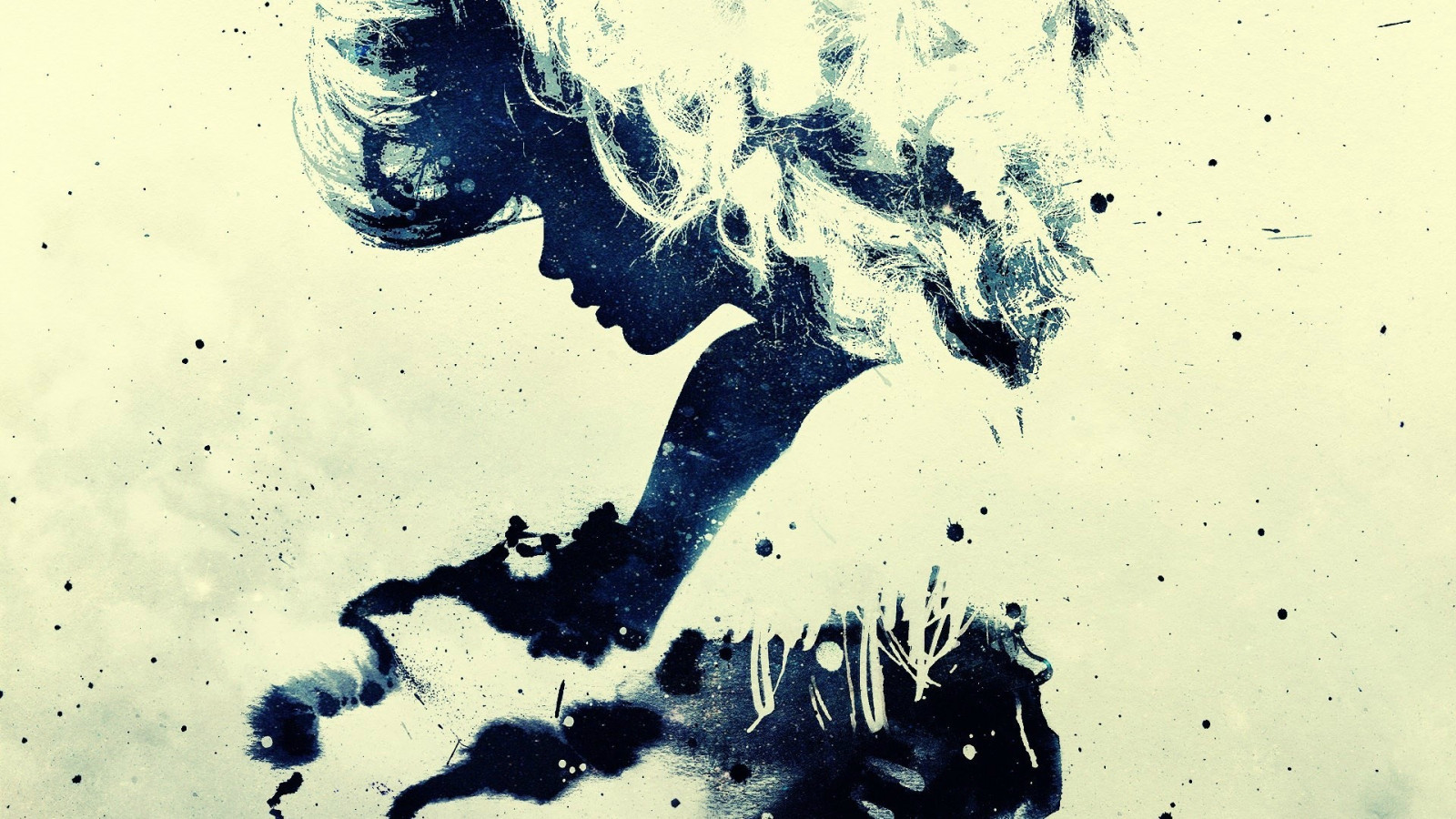 dibujo, pintura, ilustración, azul, póster, ART, bosquejo