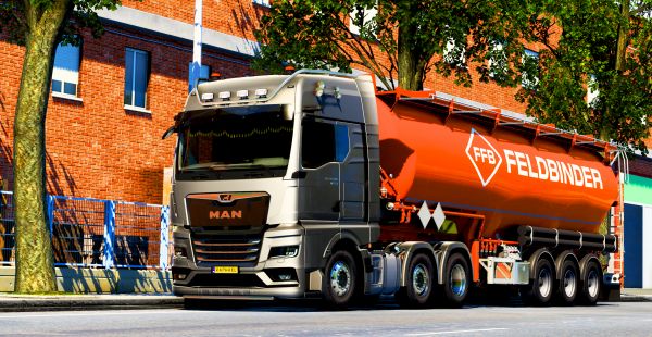 Euro Truck Simulator 2,Spain,truck man,Trailer Feldbinder,new man tgx
