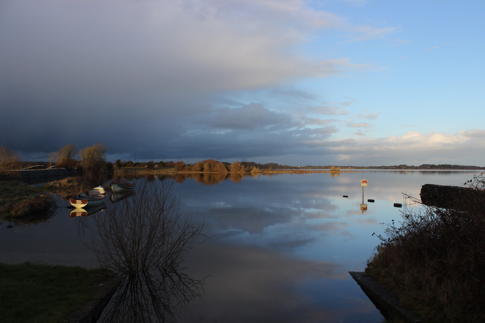 Irlanda, cielo, nube, lago, riflessione, segno, paesaggio, barche, molo, campagna, cogalway, panoramico, connemara, treee, Lough Corrib, Knockferry