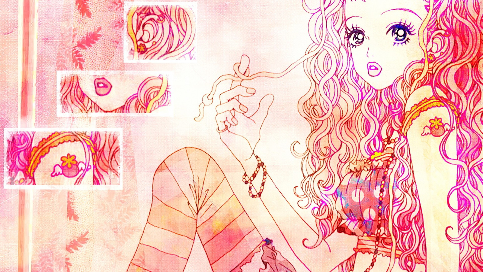 Wallpaper : ilustrasi, rambut panjang, gadis anime, Buka mulut, gambar