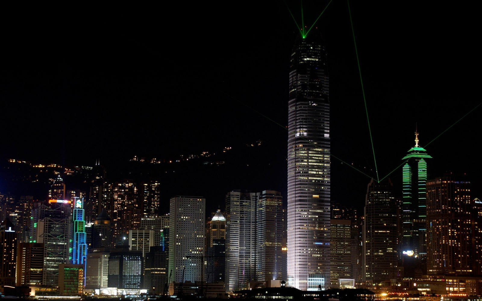 1920x1200像素, 市, 灯光, 晚, 摩天大楼