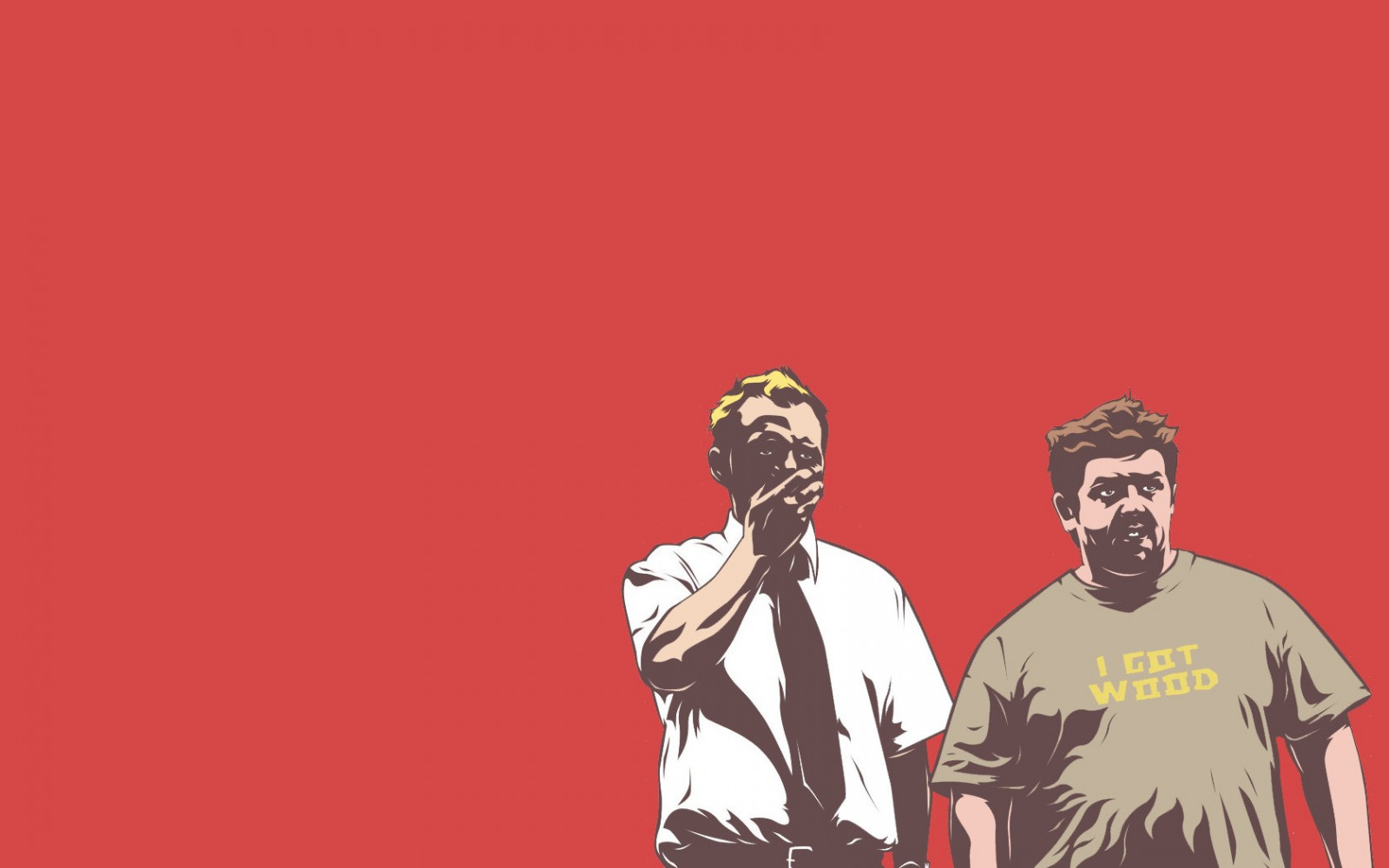 illustration, Enkel baggrund, film, tegneserie, mærke, Shaun of the Dead, Simon Pegg, Nick Frost, albumcover