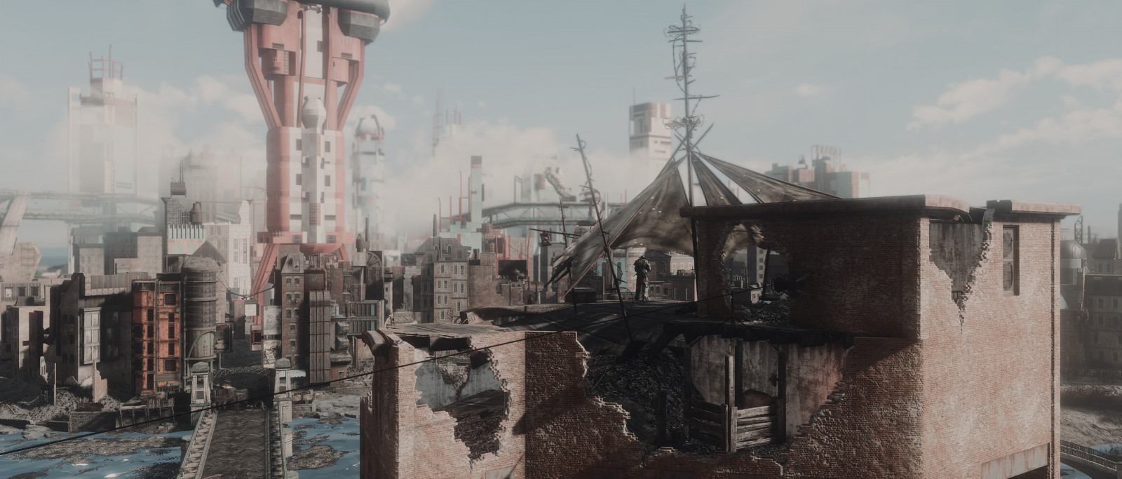 Wallpaper : city, building, skyscraper, Fallout, metropolis, pollution ...