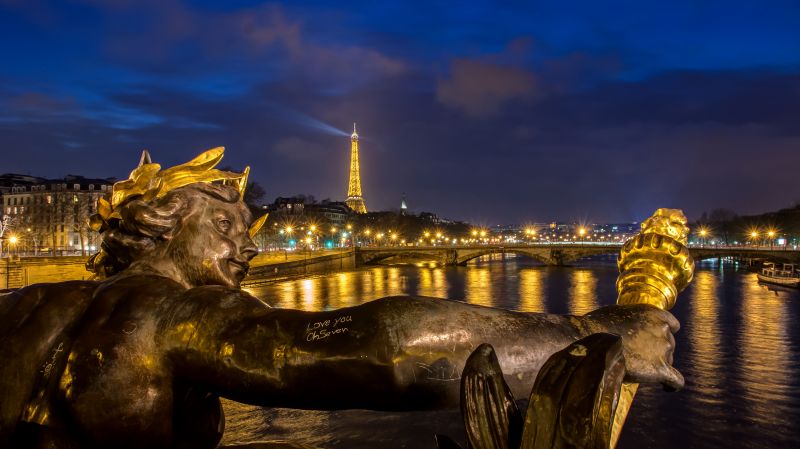 nebe, voda, mezník, noc, odraz, turistická atrakce