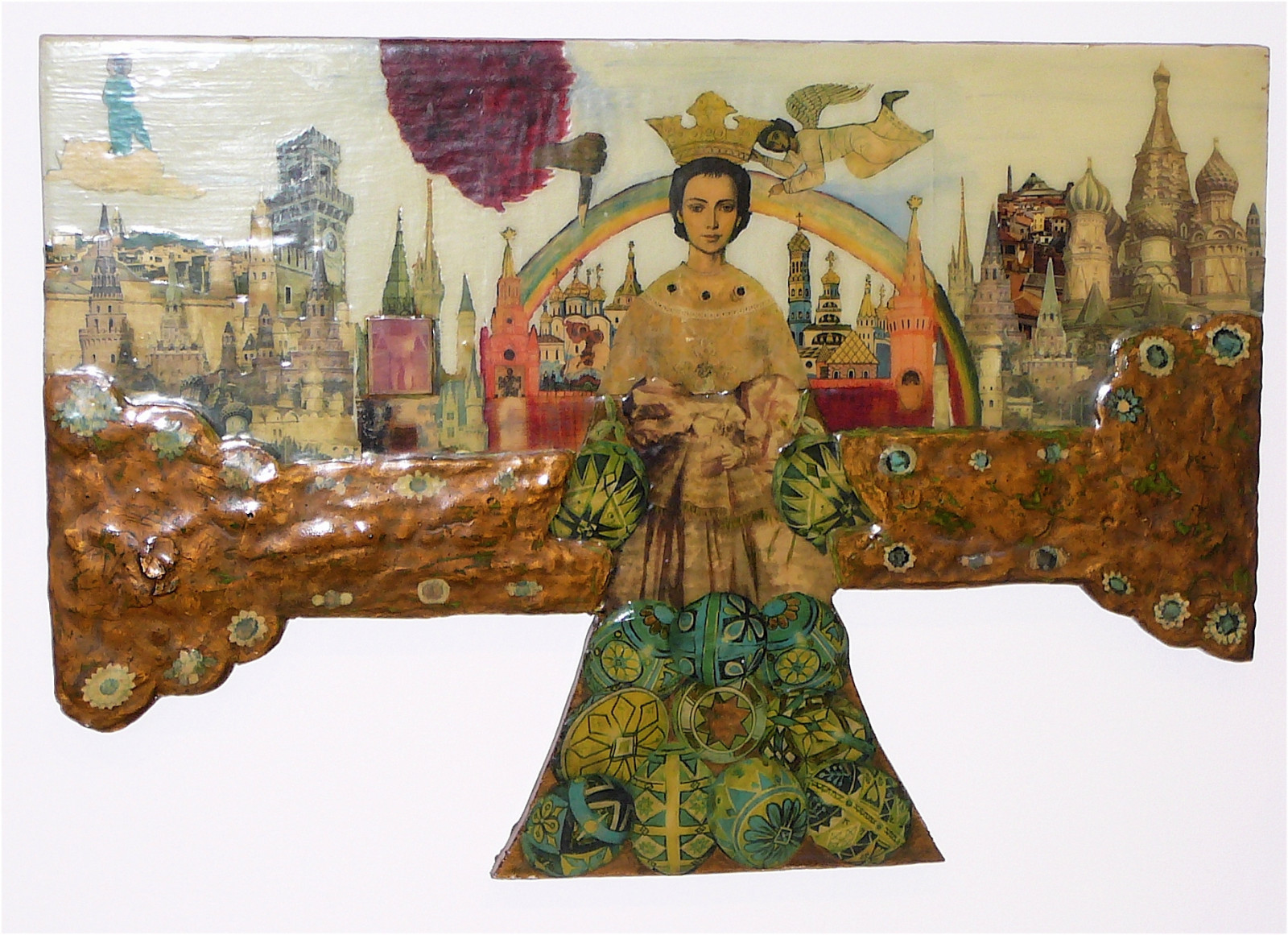 dřevo, Červené, Itálie, žena, UMĚNÍ, tvář, koláž, anděl, náboženský, zlato, Virginie, duha, ruce, ženy, rawart, lidové umění, outsiderart, Kristus, tváře, Rusko, smíšená média, soudobé umění, moderní umění, surrealismus, náboženství, modlí, Ježíš, nůž, svatí, andělé, samouk, koruna, artbrut, klenoty, DeviantArt, modlitby, acrylicpainting, Kreml, překližka, akrylová barva, naiveart, korunovace, Bodnutí, Ježíš Kristus, religiousart, car, zachránce, visionaryart, primitiveart, artonwood, artnaif, religiouscross, Churchesinitaly, jenniferbeinhackercom, Církevní církve, Fabregre, Fabregreeggs, Arlingtonartscentergallery