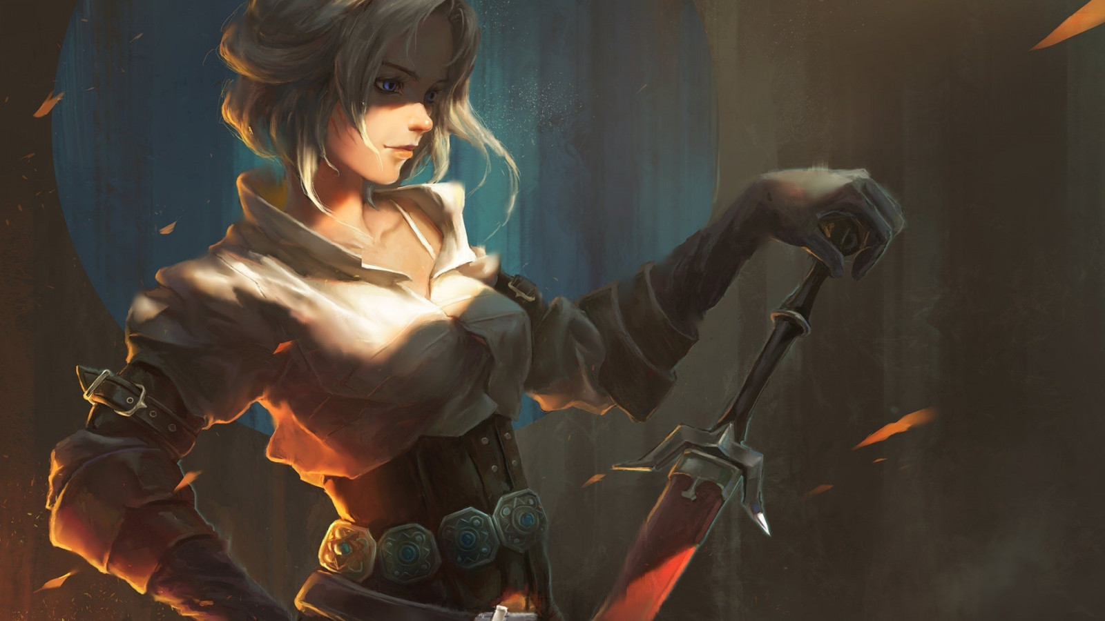 videogiochi, Fantasy Girl, anime, opera d'arte, The Witcher, Cirilla Fiona Elen Riannon, The Witcher 3 Caccia Selvaggia, immagine dello schermo