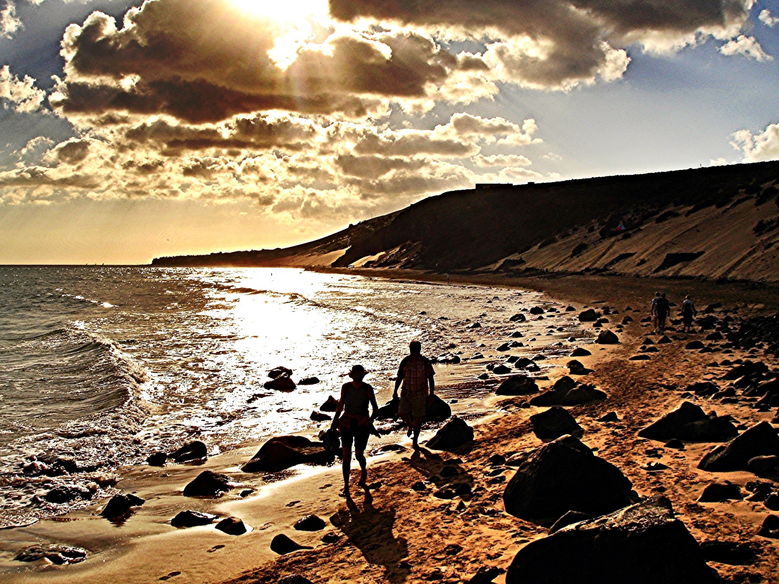 slunečnímu záření, krajina, západ slunce, moře, voda, Skála, pobřeží, písek, odraz, nebe, pláž, svítání, uklidnit, večer, pobřeží, slunce, horizont, atlantický, mrak, oceán, vlna, pramen, meer, fuerteventura, počítač tapeta, tělo z vody, gegenlicht, Wellen, kanaren, Jandia, stock photography