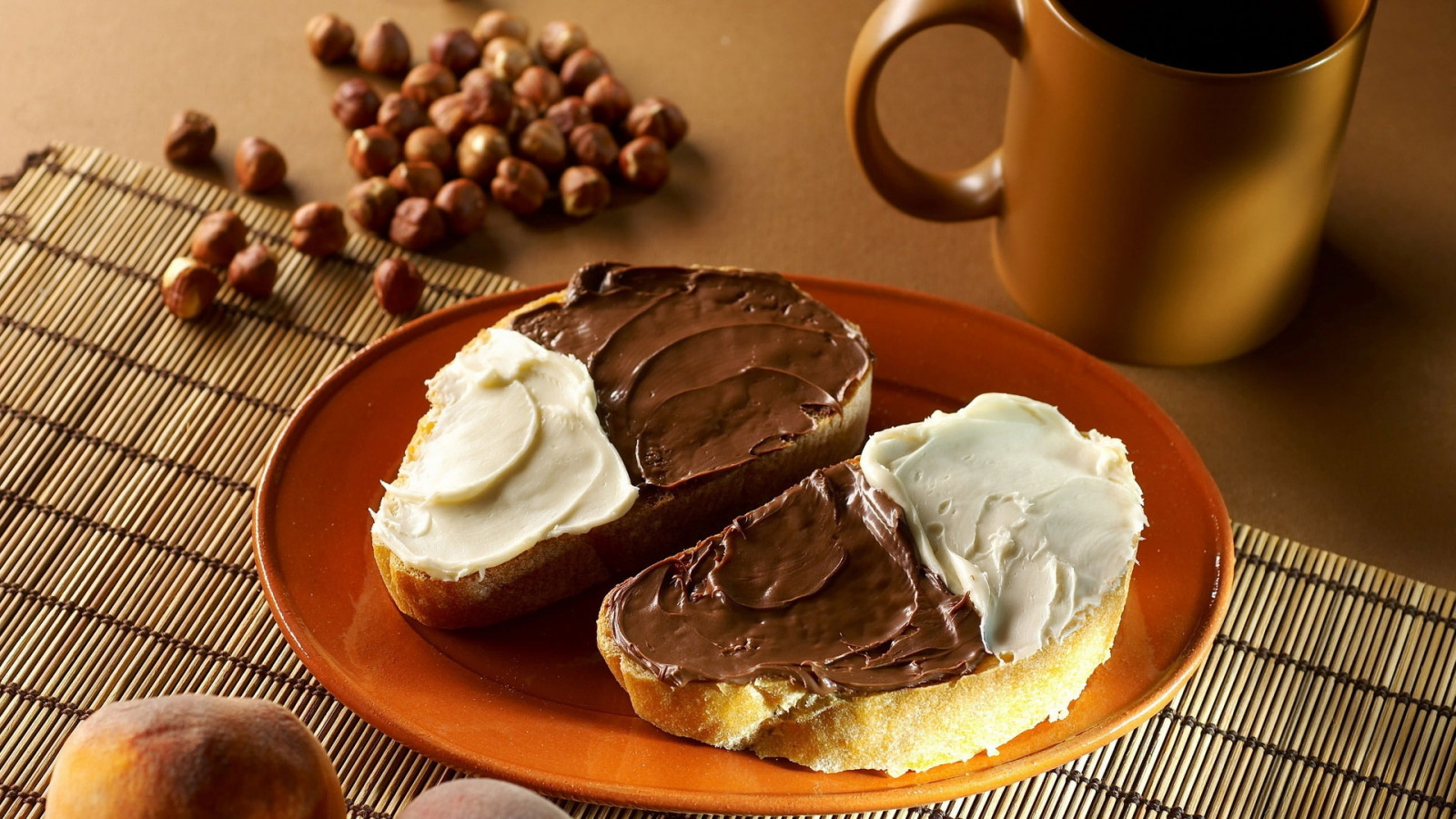 toasty, chléb, olej, ořechy, vložit