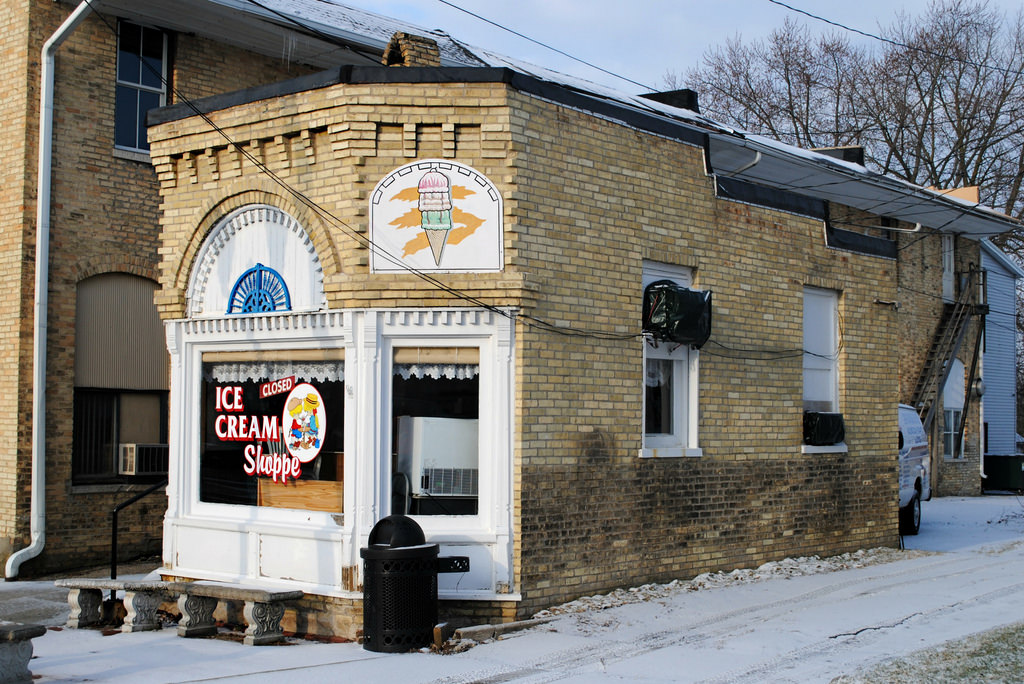 Wisconsin, Wi, Mittlerer Westen, Vereinigte Staaten, USA, vereinigte Staaten von Amerika, Gebäude, die Architektur, Eis, Icecreamshoppe, Sharon, Sharonwi, Sharonwisconsin