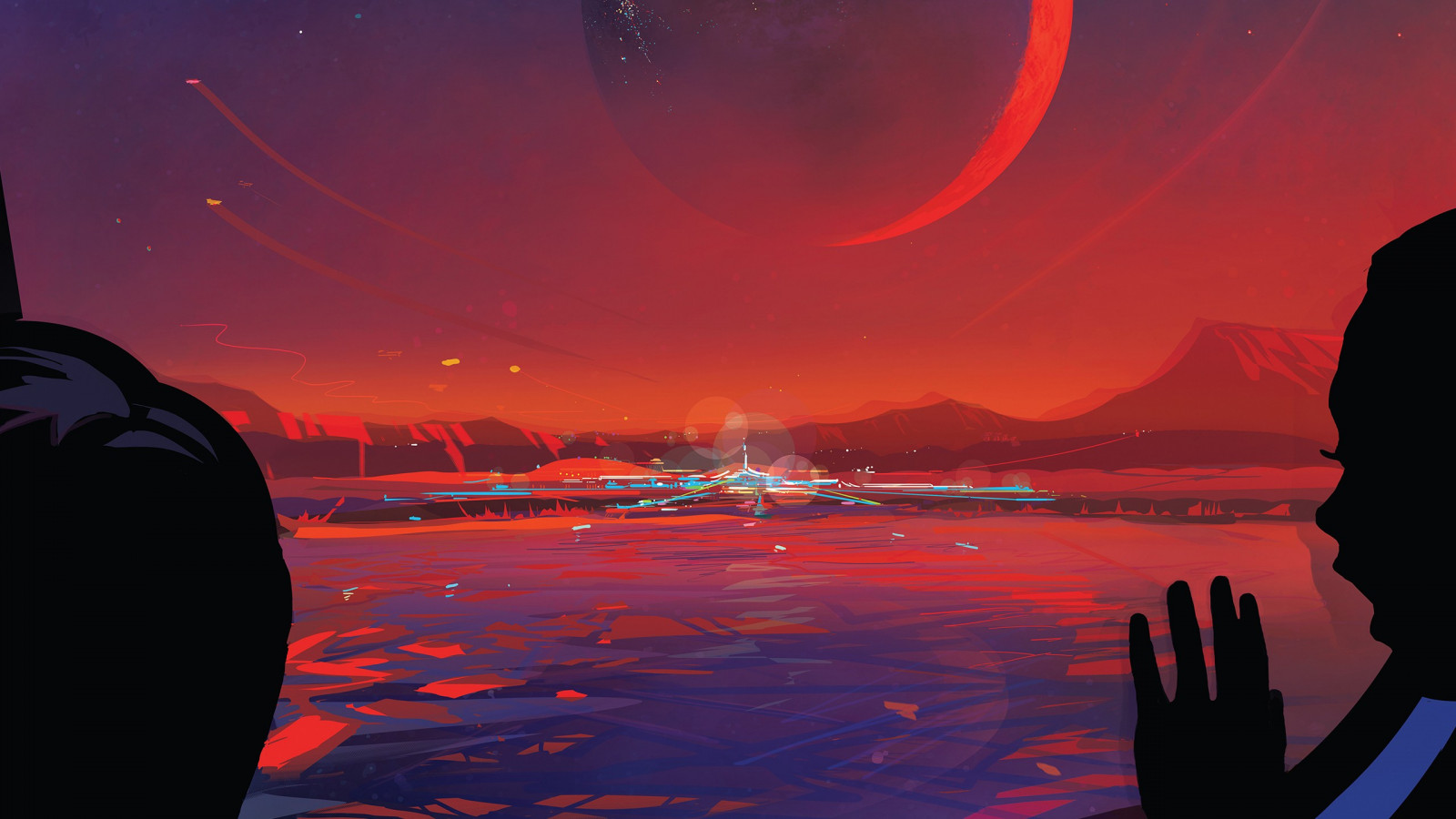 tramonto, mare, notte, acqua, NASA, spazio, viaggio spaziale, rosso, riflessione, cielo, Alba, calma, sera, orizzonte, atmosfera, crepuscolo, alba, 2560x1440 px, sfondo del computer, ultimi bagliori, fenomeno geologico, cielo rosso al mattino, fenomeno, 1e, Trappista