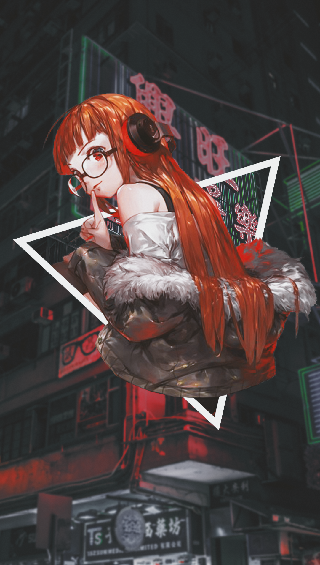 anime, anime dívky, picture in picture, neon, persona série, persona 5