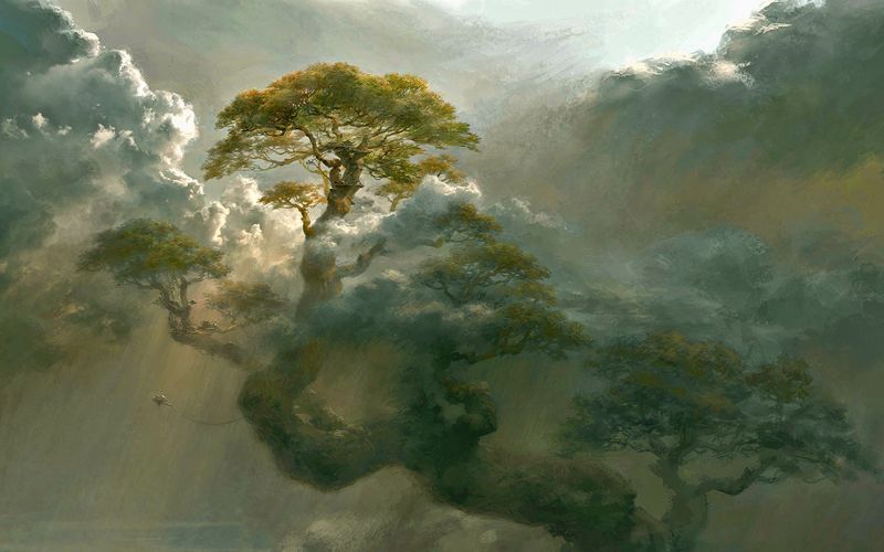 sunlight, fantasy art, nature, reflection, sky, morning sunlight, fantasy art, nature, reflection, sky, morning