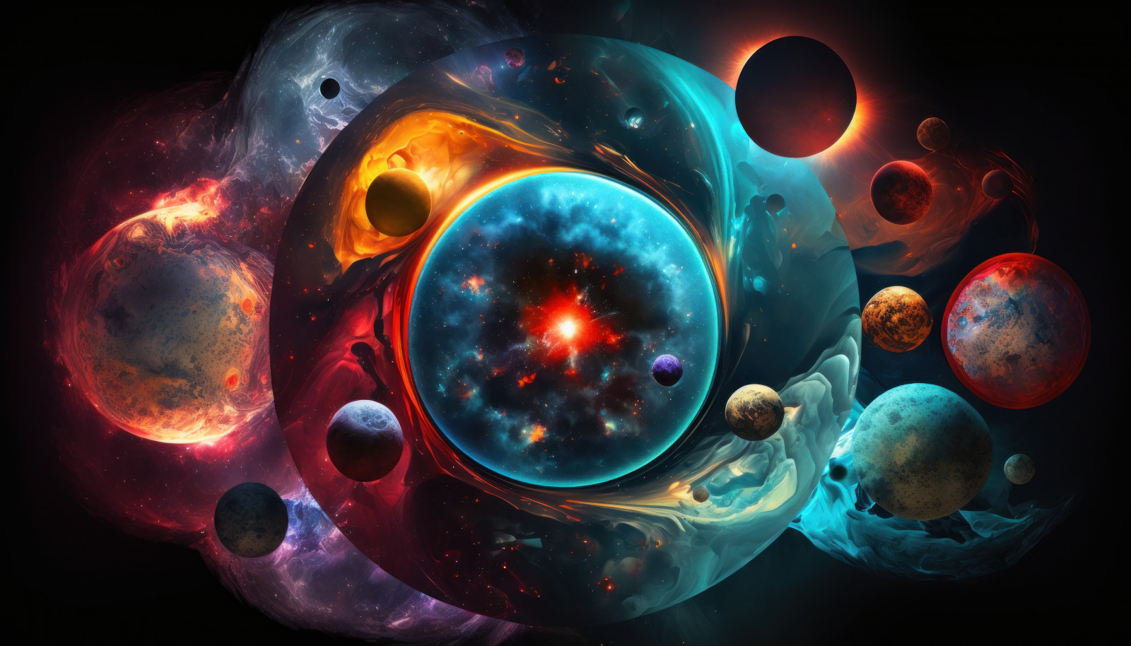 Wallpaper ai art, illustration, space, nebula, universe