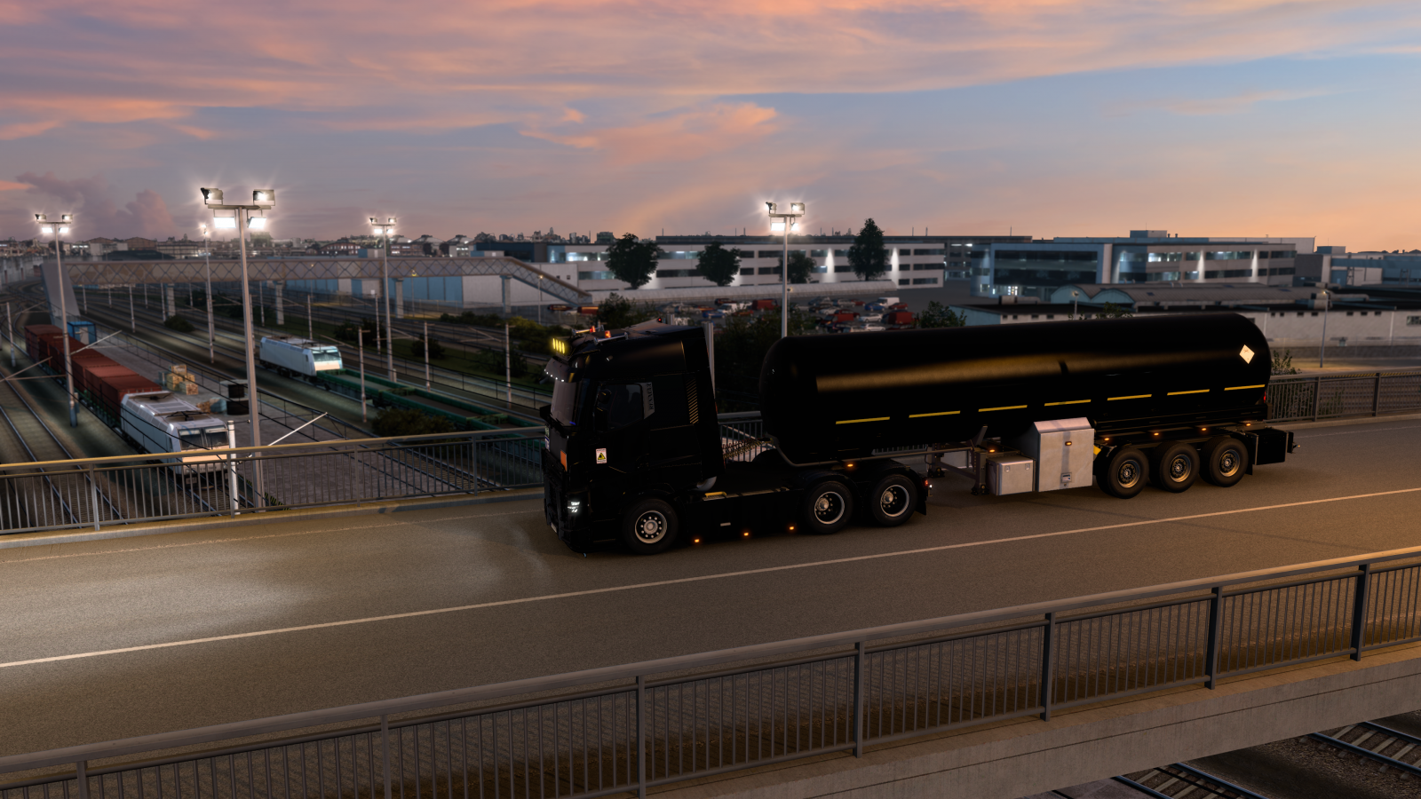 Renault, lastbil, Euro Truck Simulator 2, sunset glow