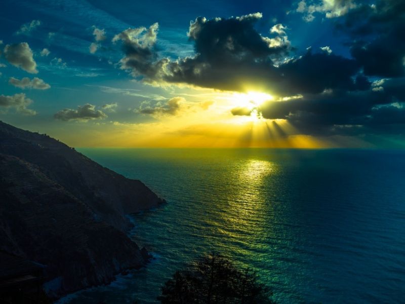 sunlight, sunset, sea, reflection, sky, landscape sunlight, sunset, sea, reflection, sky, landscape