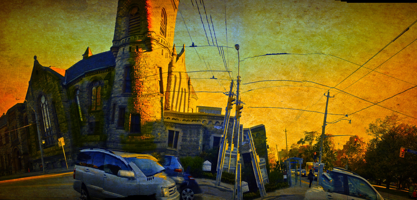 efterår, solnedgang, billedmanipulation, Trafik, kirker, thepearl, nostalgi, hukommelse, brianeno, erindring, processart, haroldbudd, millennialcubism, tumbleworldseries, sabotageart, thesubversivecamera