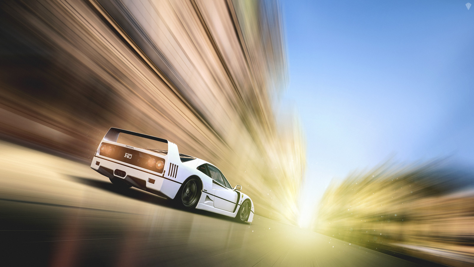 พระอาทิตย์ตก, เสรีภาพ, เดิน, ขอบฟ้า, Ferrari, เพลย์สเตชัน, supercars, GT6, GranTurismo, F40, เกม, photomode, granturismo6