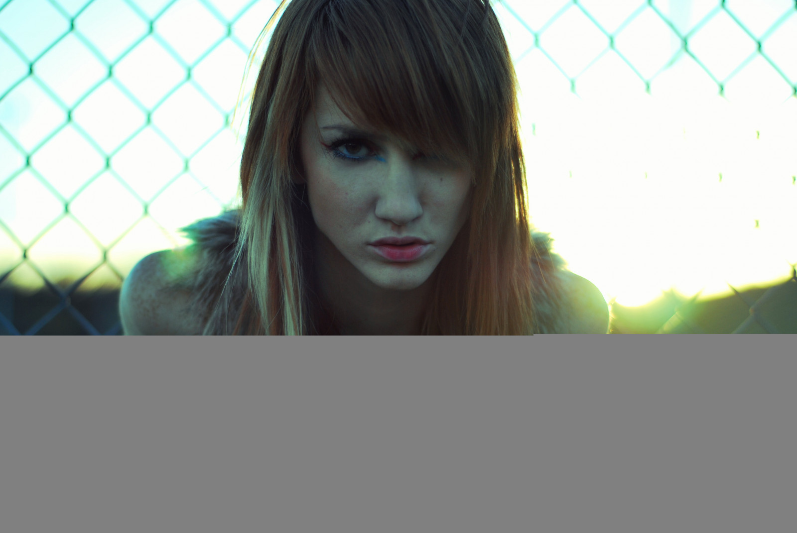 Wallpaper face, redhead, model, long hair, fur, mouth, nose, arms