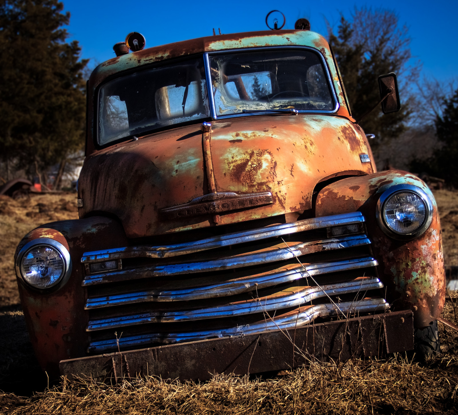 auto, opuštěný, vozidlo, rez, oranžový, rozklad, veteránem, chróm, Chevrolet, nákladní auto, Hot Rod, venkovský, vlastní auto, skládka, kolo, Missouri, klasický, automobilového designu, automobilový exteriér, nárazník, kompaktní vůz, motorové vozidlo, střední velikost auta, lupič vraků