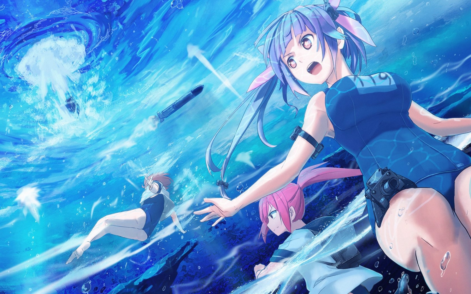 anime, manga, Pod vodou, mytologie, Snímek obrazovky, počítač tapeta, fiktivní postava