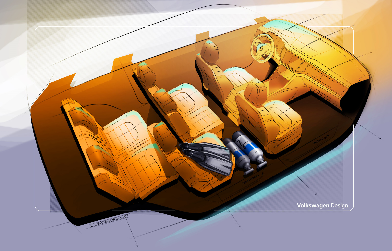 ilustrace, Volkswagen, kreslená pohádka, značka, netcarshow, netcar, obrázky vozidel, photo auto, 2018, UMĚNÍ, design, Atlas, produkt