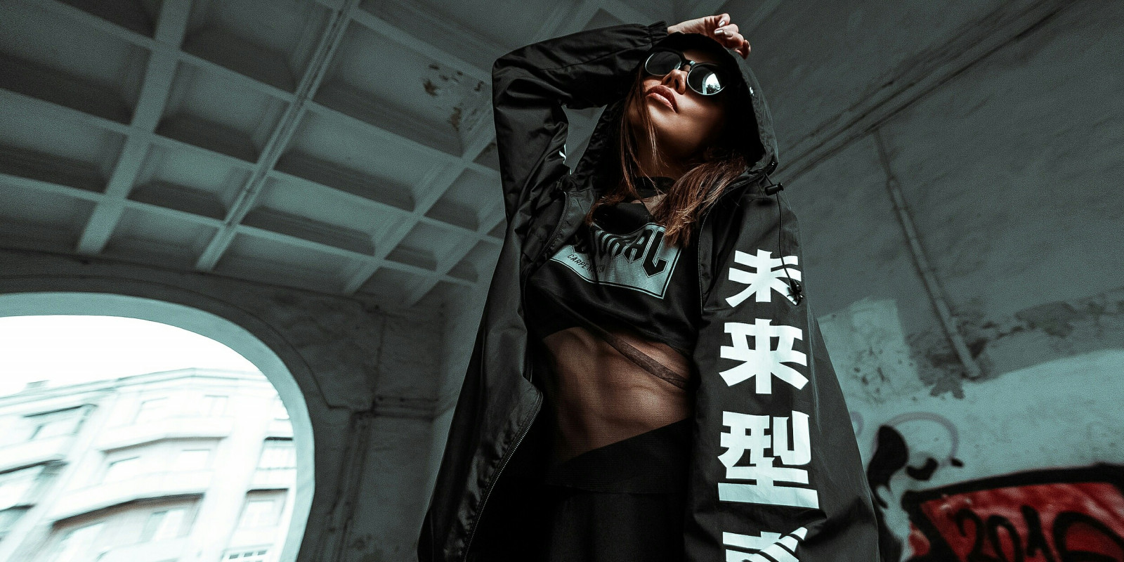 Wallpaper portrait, model, sunglasses, black tops, jacket