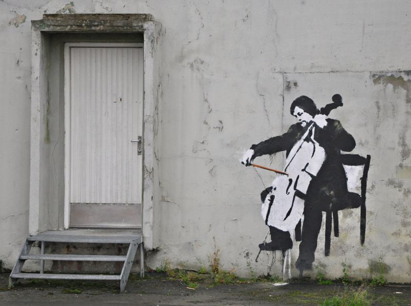 pouliční umění, stěna, UMĚNÍ, ulice, silnice, okno