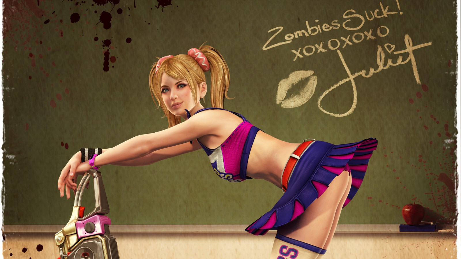 sportovní, Osoba, videohry dívky, Lollipop Chainsaw, sval, fyzická zdatnost, lidská činnost