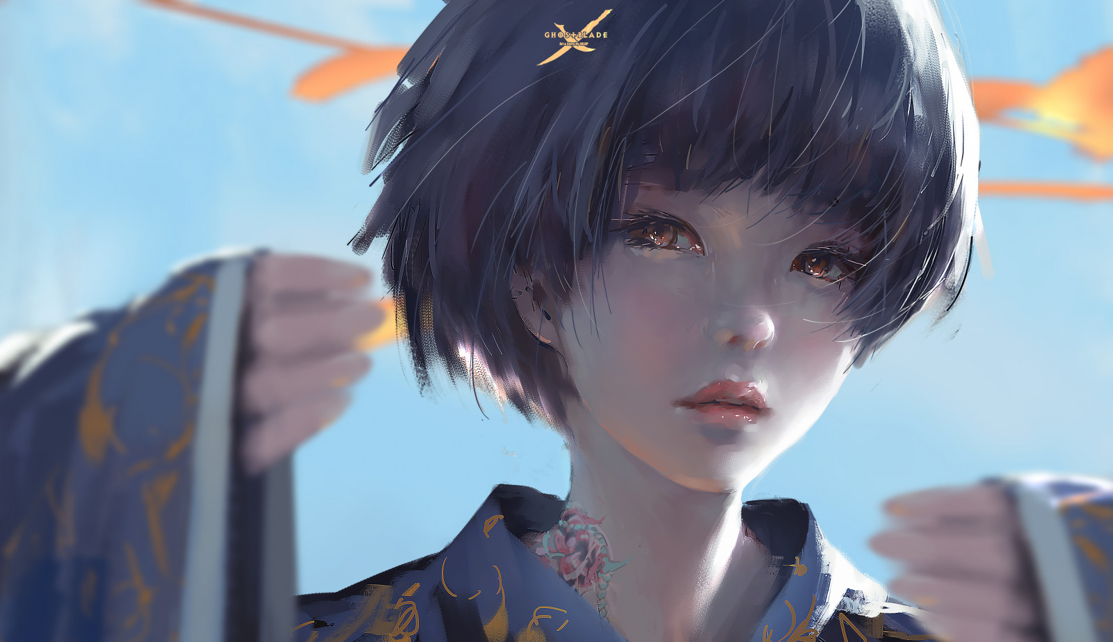 WLOP, digitální umění, malování, fantasy umění, ženy, asijský, tetování