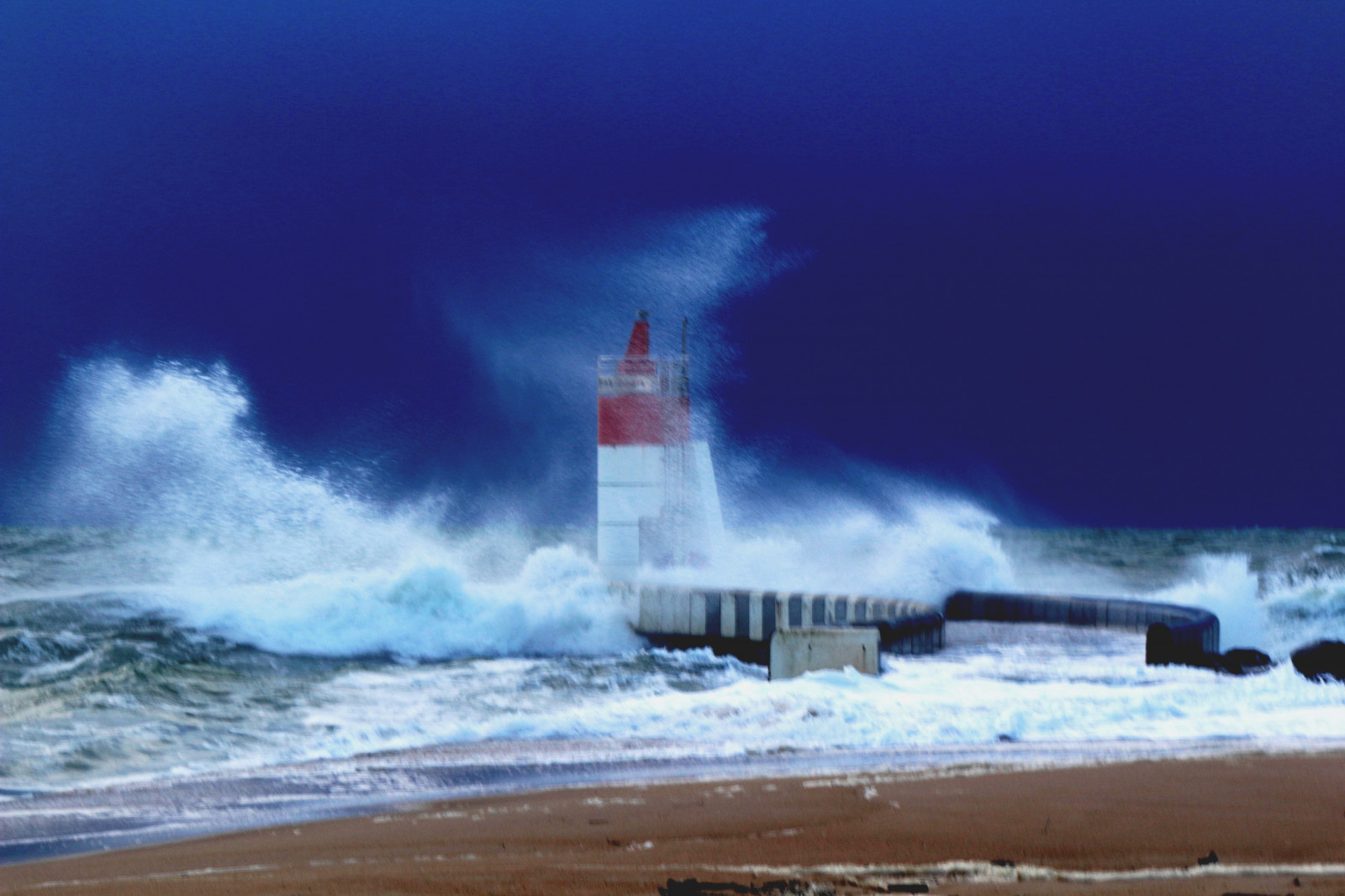 bølge, hav, vind-bølge, ocean, fænomen, geologisk fænomen, kyst, fyrtårn, himmel, vand, kyst