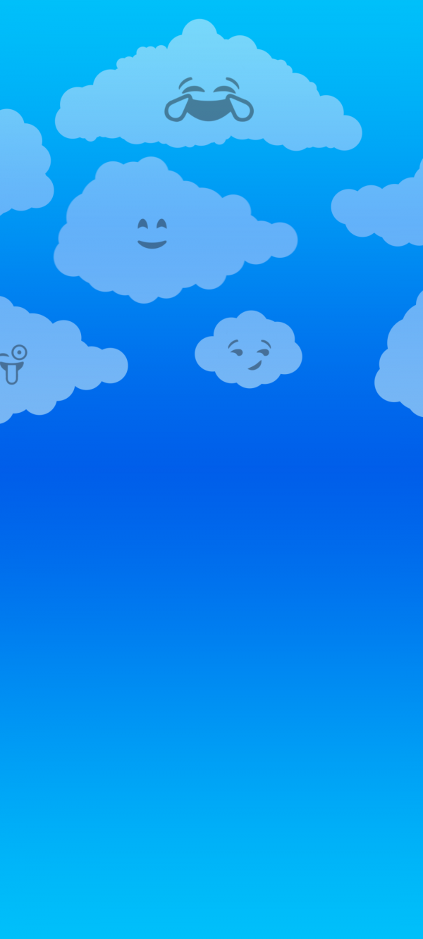 smile,minimalism,clouds,simple background,blue background