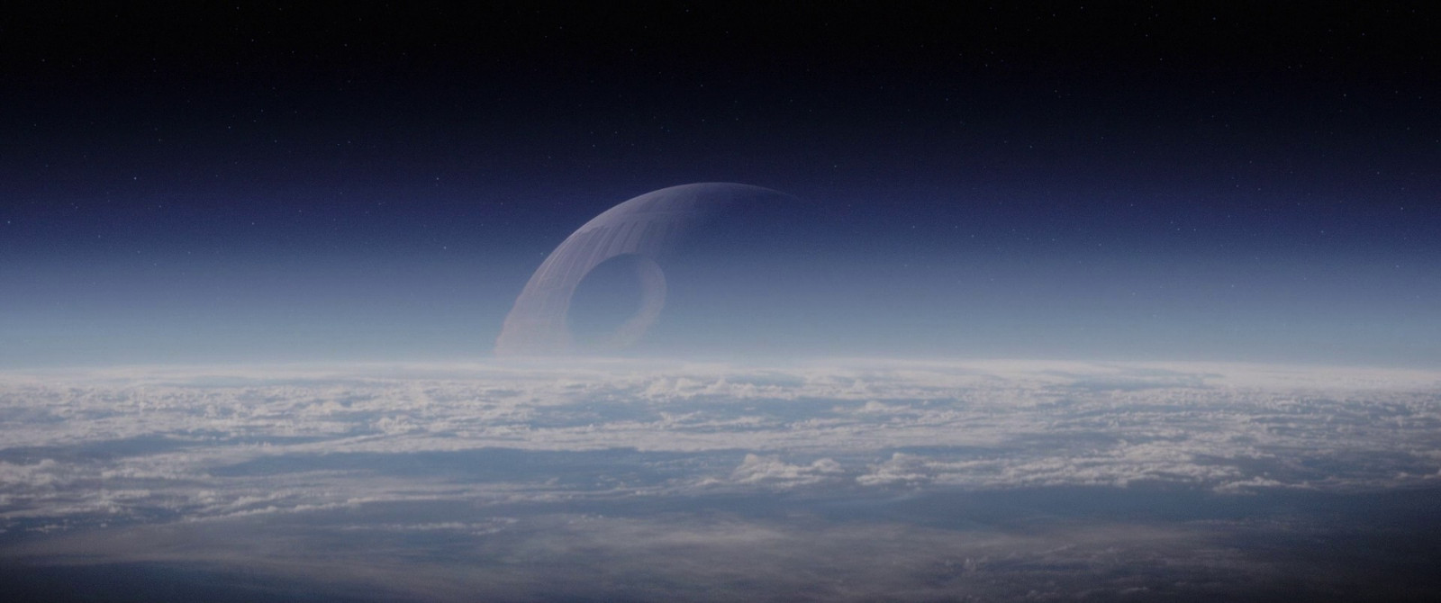 Wallpaper 1920x804 px, Death Star, Rogue One A Star Wars Story, space, Star Wars 1920x804