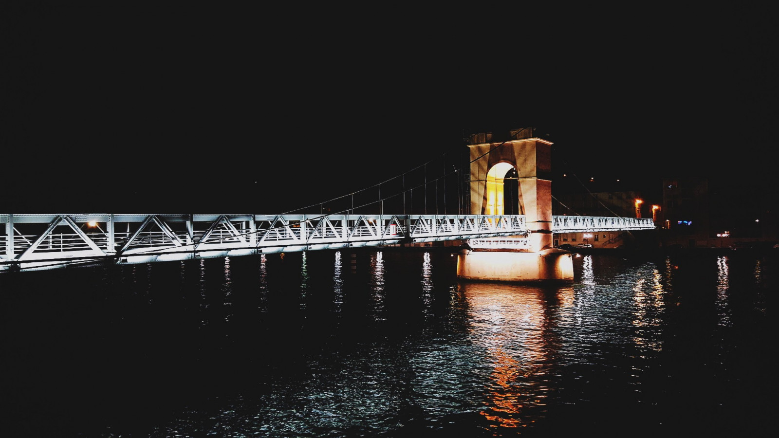 valot, kaupunki, yö-, arkkitehtuuri, vesi, heijastus, ajoneuvo, valokuvaus, silta, Wien