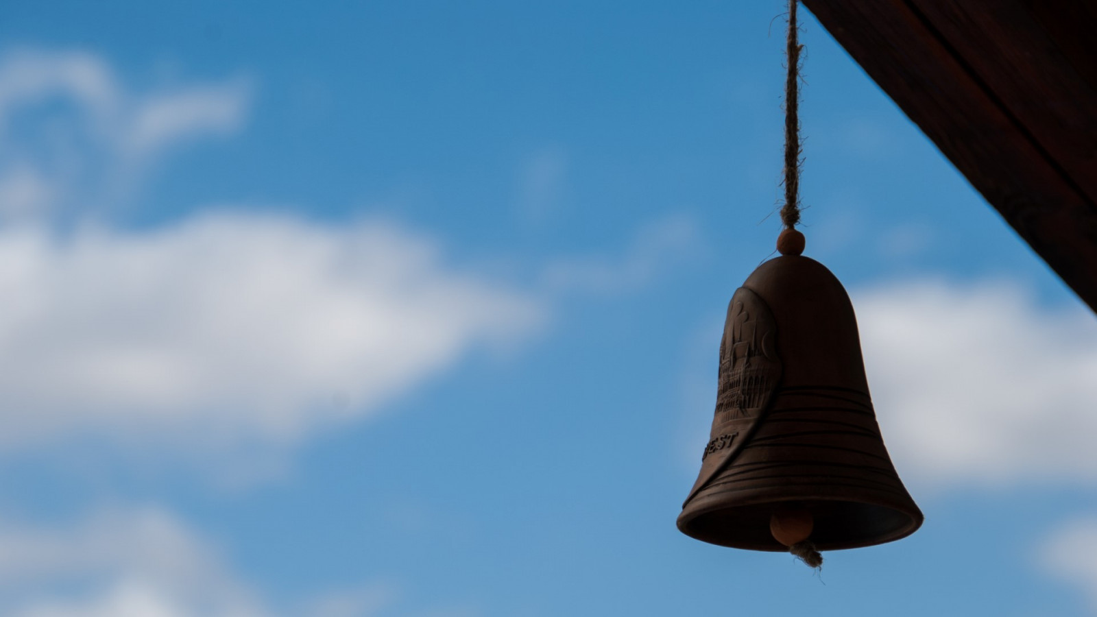 Wallpaper sunlight, depth of field, sky, blue, bell, wind chimes
