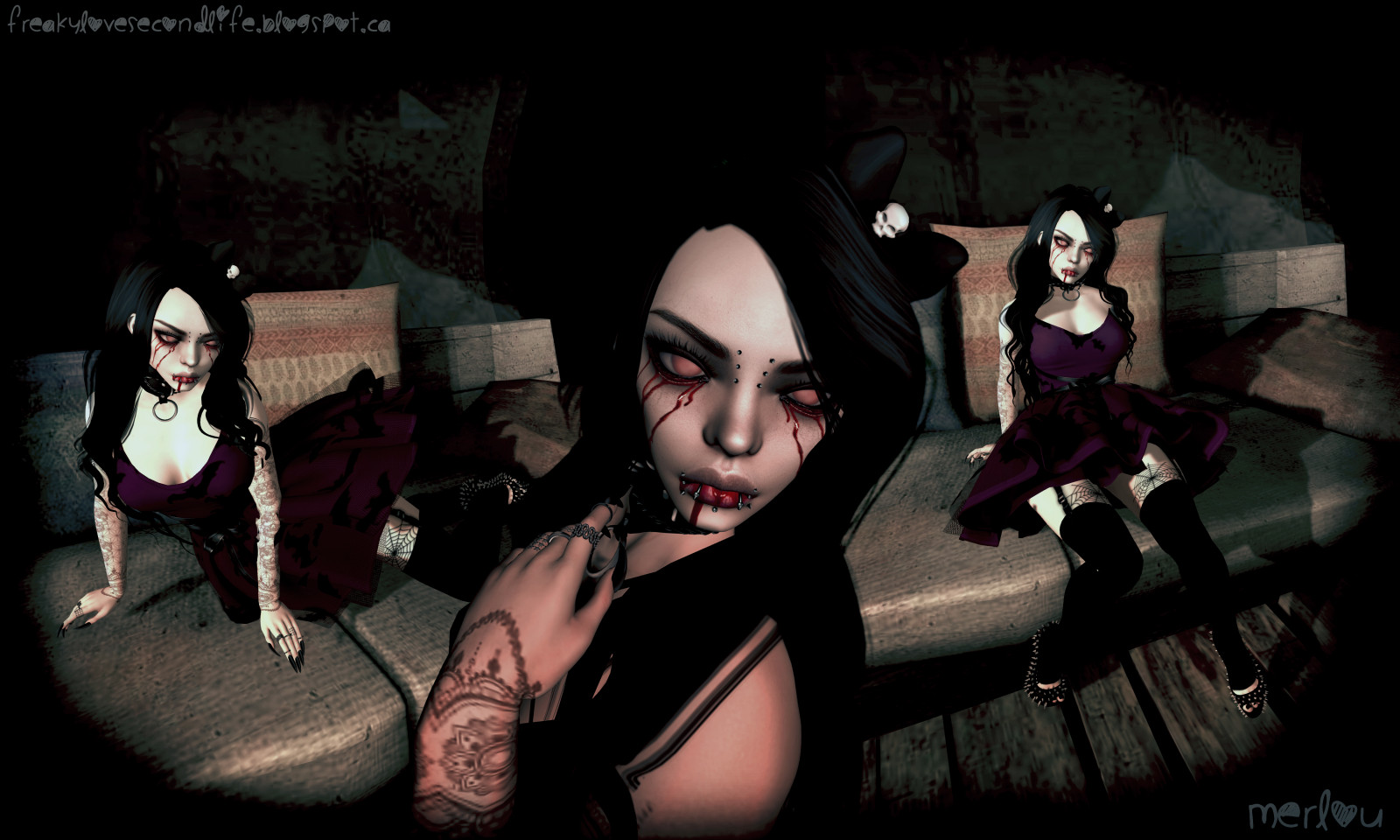 donna, Luna, amore, ragazza, donne, triste, vampiro, emo, goth, pianto, macabro, piangere, Genesi, quadro, regno, vivant, corvo, drd, Apocalisse, pixicat, merlific