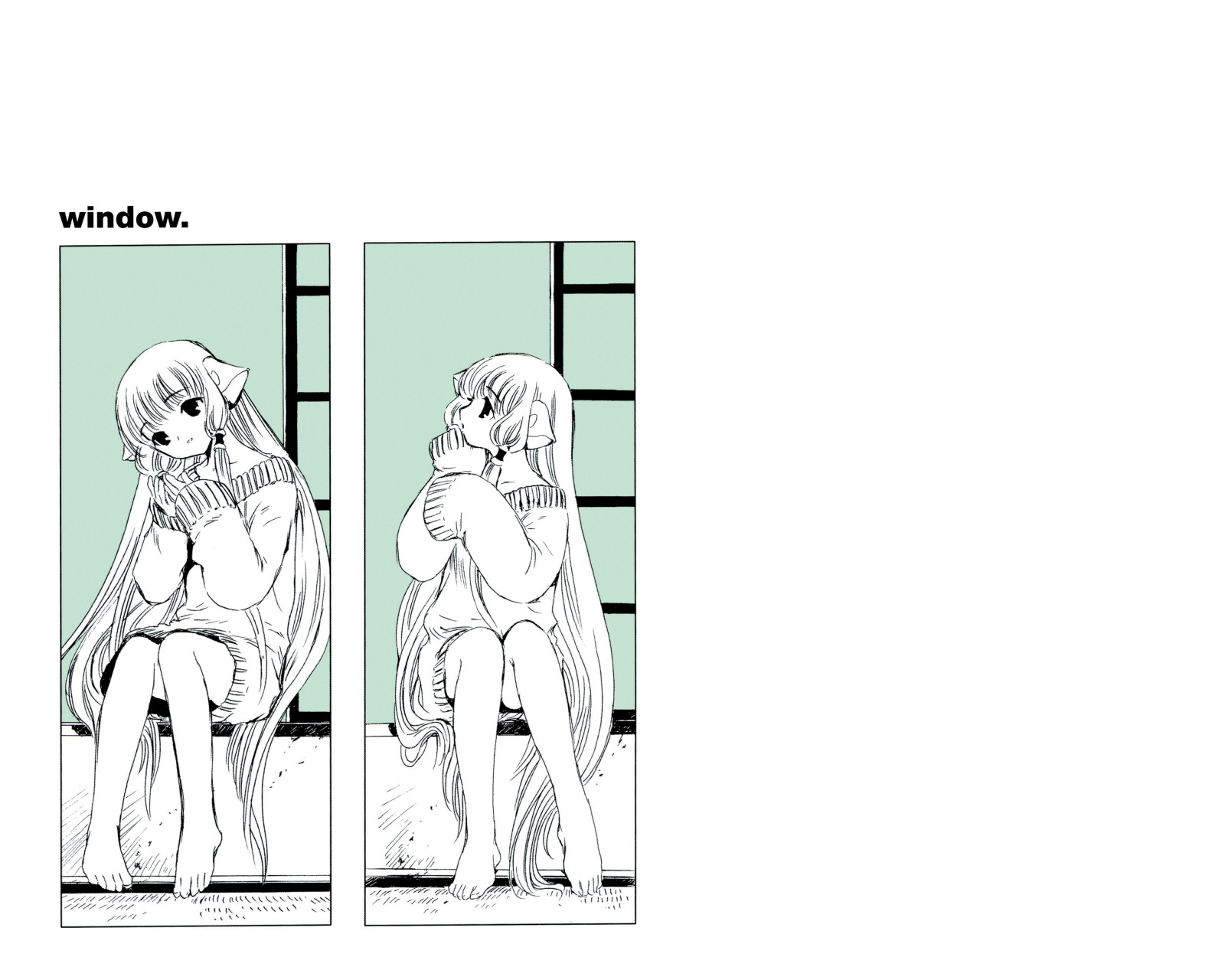 výkres, anime dívky, kresba tužkou, kreslená pohádka, vzor, značka, Koleny, Chii, čára, skica