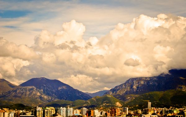 city, cityscape, sunlight, landscape, mountains, window