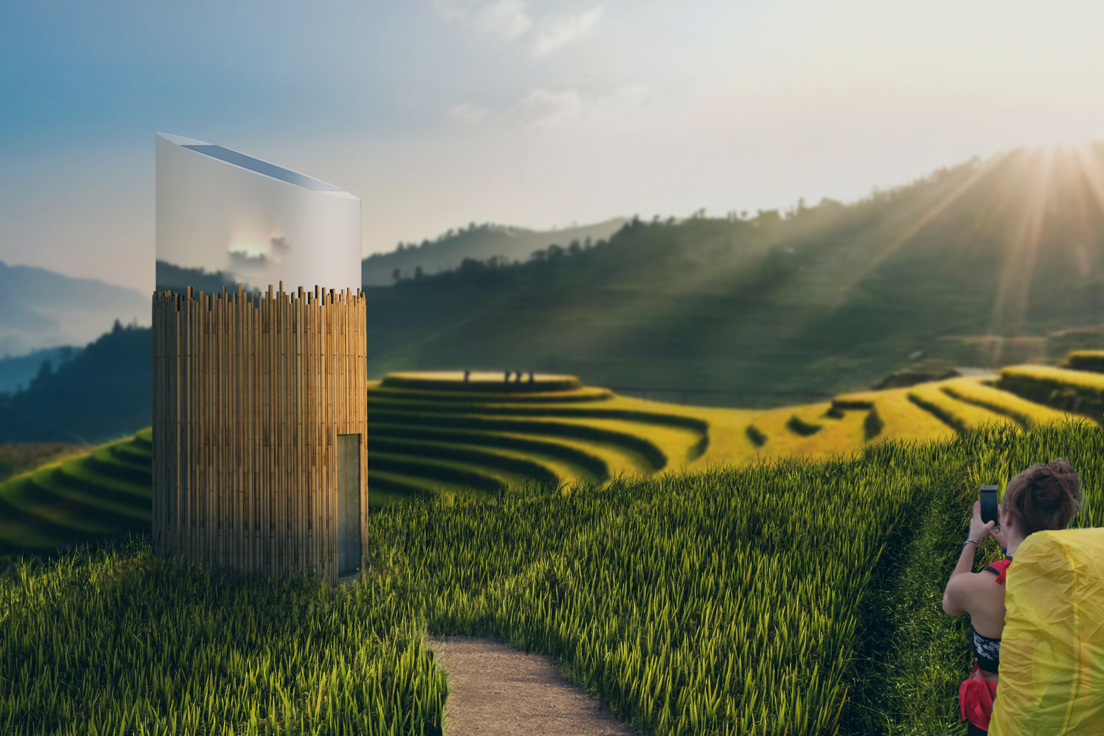 Architect Frame Arms Girl, architektura, Vietnam, rýže, poskytnout, Příroda