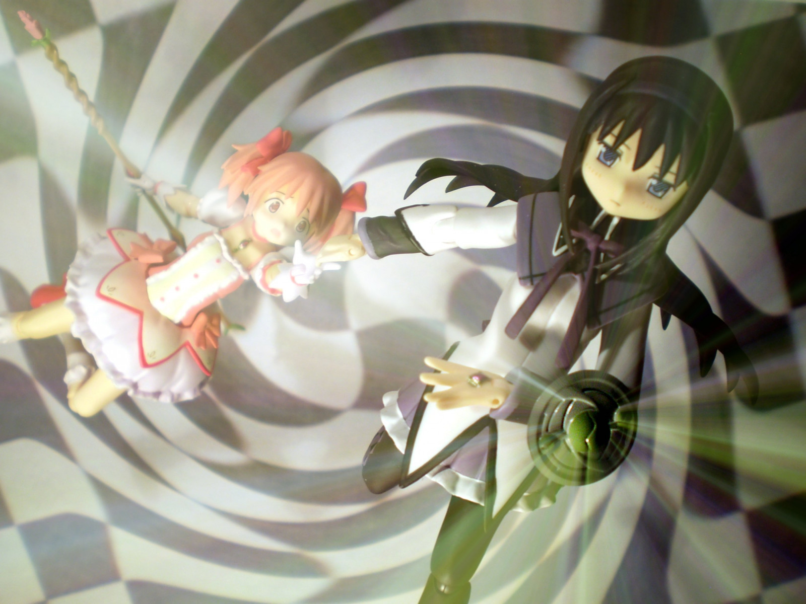 anime, kunstværk, loli, hvirvel, spiralformet, tid, twintails, skjold, bånd, strømpebukser, lyserød, warp, Redde, Homura, vortex, skakternet, rejse, blomst, plante, pige, figur, baggrund, handling, kronblad, magica, magiske, kulisse, Madoka, goodsmile, goodsmilecompany, figma, GSC, figur, jfigure, Picnik, computer tapet, mangaka, fordreje, Tidsrejser, Kaname, puellamagimadokamagica, Akemi, flæse, puella