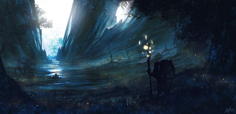 napfény, fantasy art, éjszaka, éjfél, szellemhajó, erdő napfény, fantasy art, éjszaka, éjfél, szellemhajó, erdő