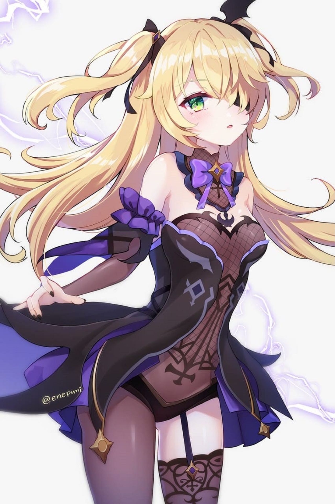 acconciatura, cartone animato, organo, viola, viola, capelli neri, cg artwork, capelli lunghi, taglio hime, frangia, fashion design, illustrazione, ARTE, personaggio fittizio, blu elettrico, capelli castani, coscia, costumi, disegno, Capelli scalati, gamba umana, anime, grafica, animazione, colorazione dei capelli, illustrazione di moda, costume, opera d'arte, seduta, parrucca