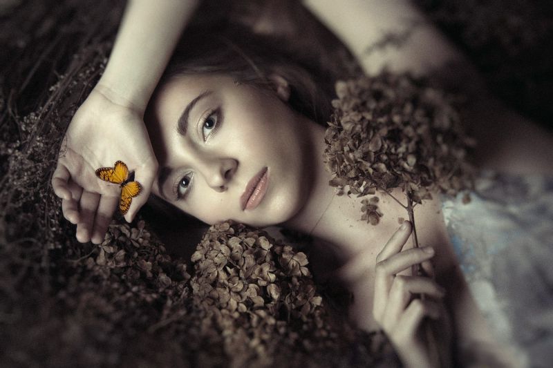 ženy, model, portrét, fantasy umění, fotografování, motýl ženy, model, portrét, fantasy umění, fotografování, motýl