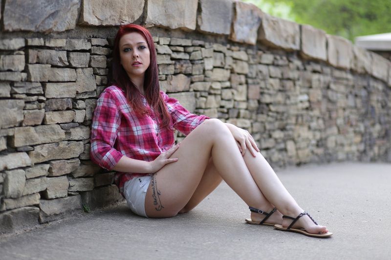 donne, testa Rossa, modello, ritratto, capelli lunghi, seduta