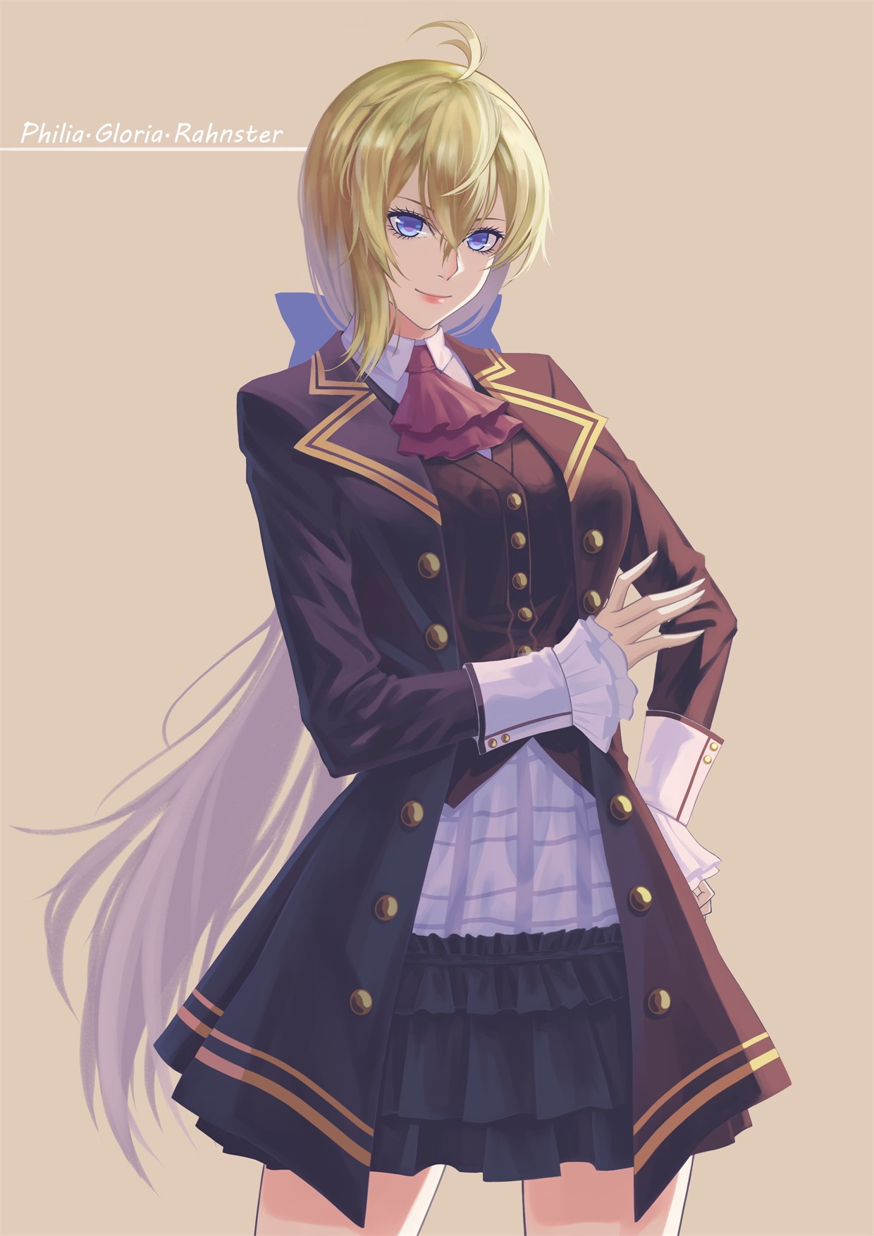 illustration, blond, langt hår, anime, Anime piger, blå øjne, tøj, mangaka, kostume design