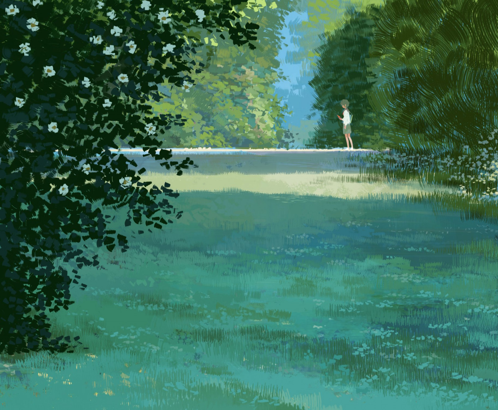 arta digitala, pictură digitală, campii, iarbă, liniștit, bangjoy