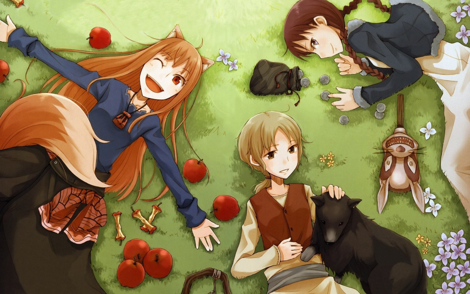 illustrazione, anime, cartone animato, giungla, Holo, Spice and Wolf, i fumetti, immagine dello schermo, 1920x1200 px, mangaka