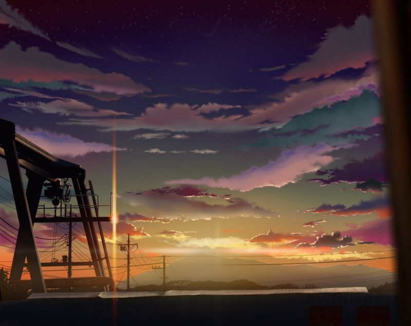 luz de sol,Anime,reflexión,cielo,puesta de sol,Obra de arte